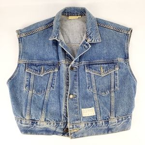 Vintage Esprit Denim Vest Womens Size Medium